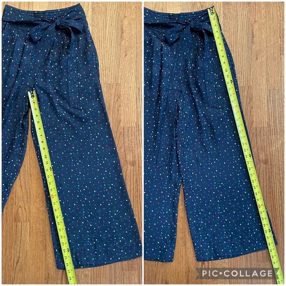 Rebecca Taylor Jacquard Silk Speckled Dot Pant in Navy Comb size 0 - Picture 13 of 13